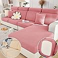 Yoovat Magic Sofa Covers Magic Sofa Couch Covers 2024 New Wear-Resistant Universal Sofa Cover Stretch for Sectional Slipcovers (Texture-Pink,Extra Large Single Seat Cover)