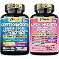 Parrox Cortisol & Myo-Inositol Supplement Bundle, Soothe & Smooth Bundle, 13-in-1 Cortisol Balance, Magnesium, Ashwagandha, L-Theanine, D-Chiro Inositol, Folate, Berberine, Chasteberry (150 Capsules)