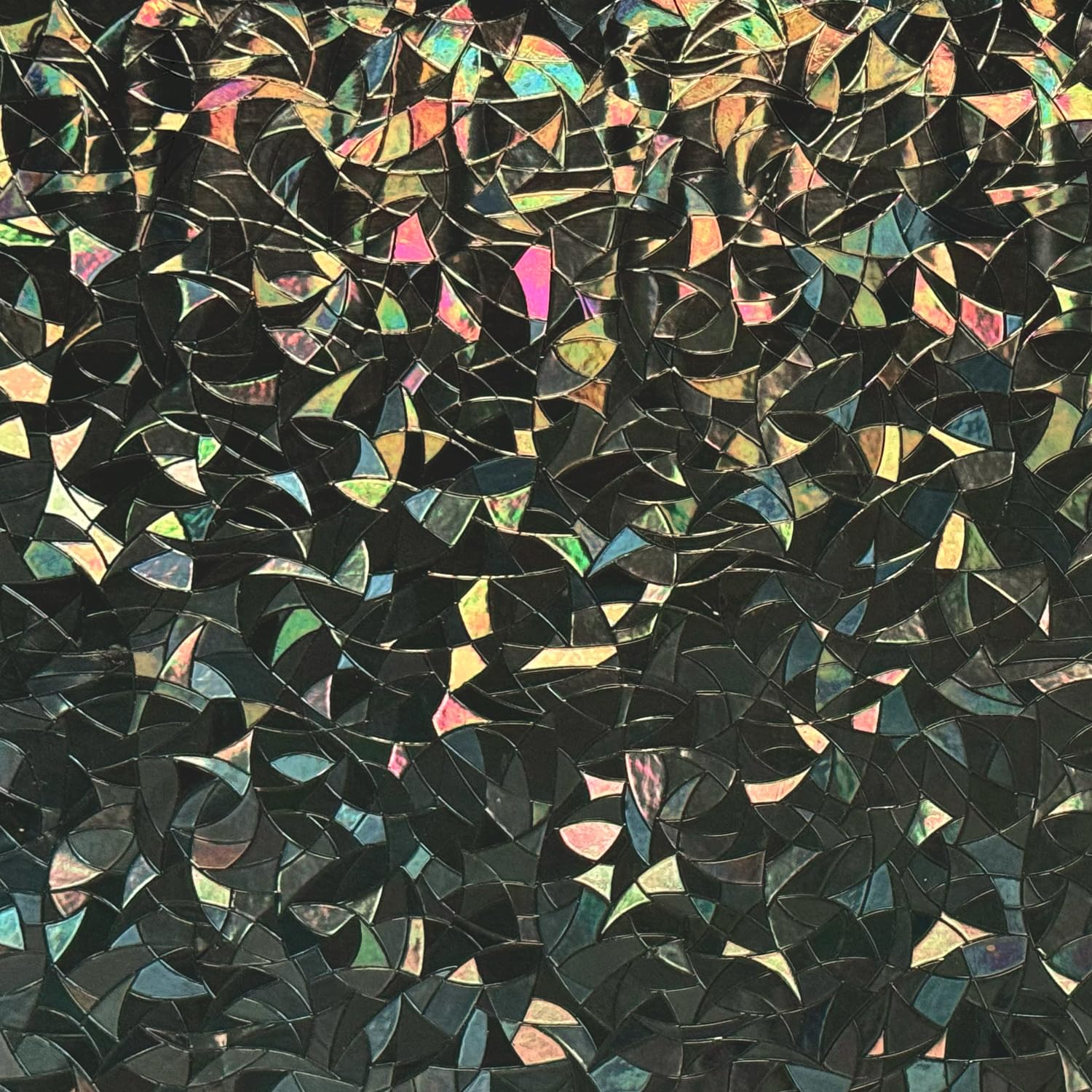 Photo 1 of 100% Light Blocking Privacy Window Film Blackout 3D Prism Sliding Glass Door Tint Room Darkening Rainbow Static Cling Heat Control Anti UV Removable Cover Decal Contact Paper Home Office,17.5x78.7in.