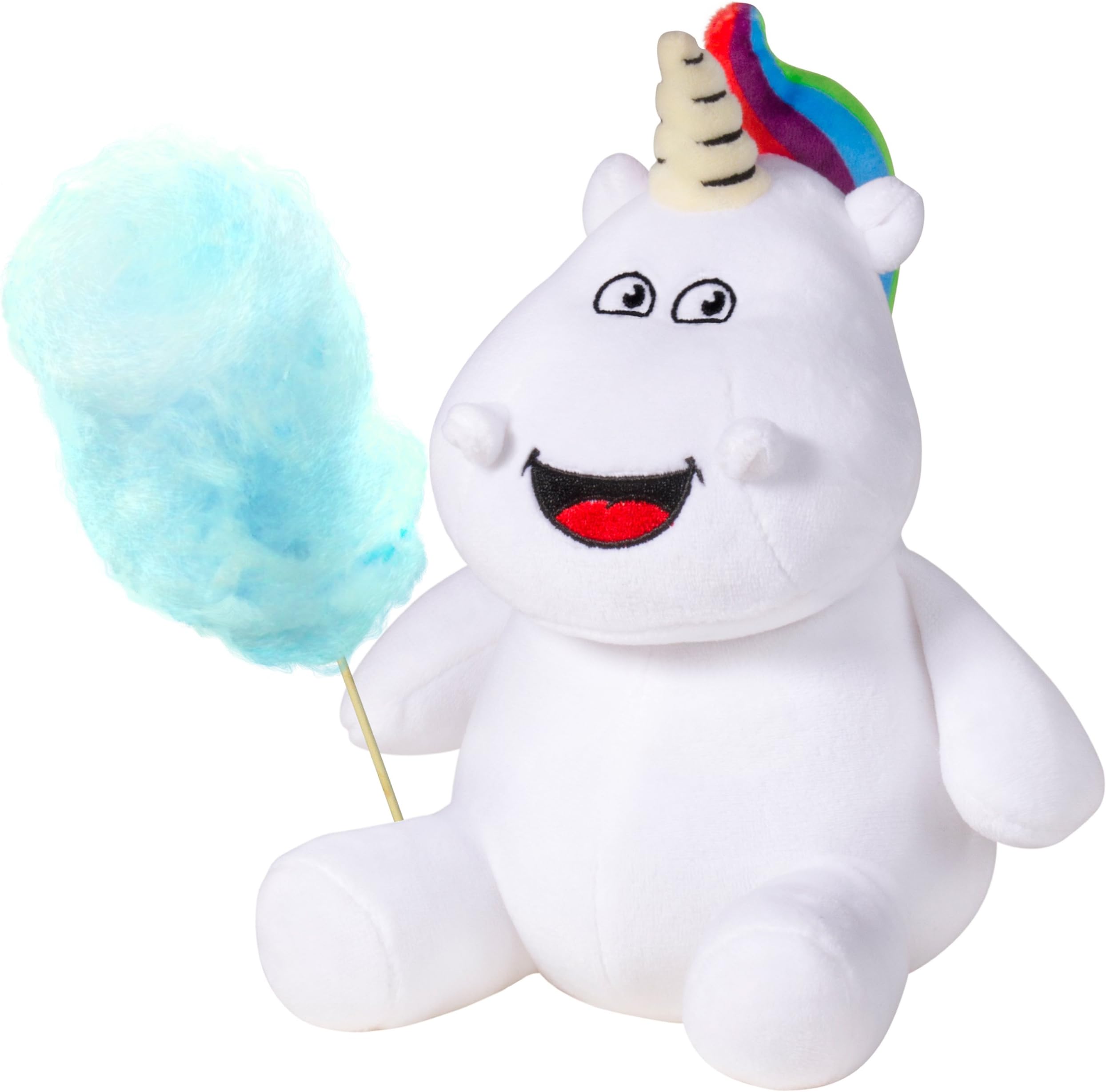 Sparkle Toots Cotton Candy Bundle - Includes Tooting Unicorn 8" Plush and Delicious Cotton Candy - Blueberry Flavored, Gluten Free, USA Made - Unique Gag Gift, Funny for All Ages