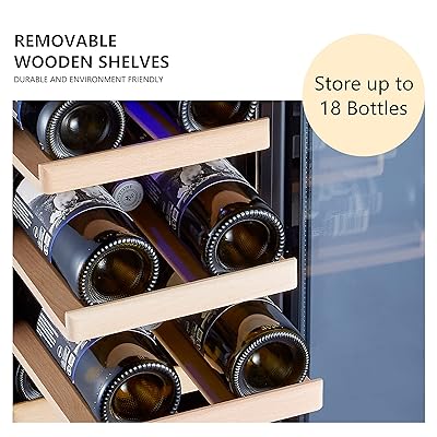Buy Kalamera Mini Fridge 18 Bottle 12 Inch Wine Cooler Refrigerator Built In Or Freestanding With Stainless Steel Double Layer Tempered Glass Door And Temperature Memory Function Wine Fridge Online In Senegal