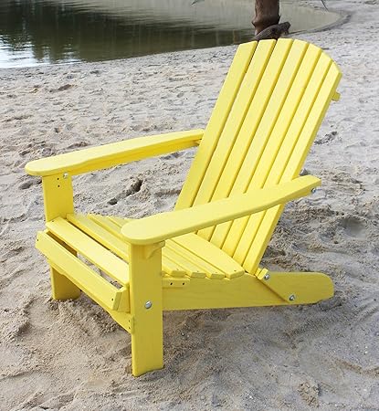 DanDiBo Strandstuhl aus Holz Gelb Gartenstuhl klappbar Adirondack Chair Sonnenstuhl