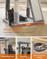Feandrea Cat Tree Tower Widened Perch Large Cats PCT51WV1 Light Grey view 8