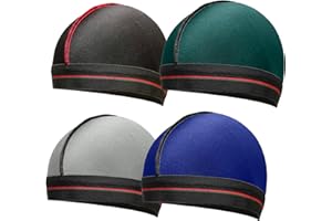 ForceWave Silky Stocking Cap for Men Women, Black Compression Wave Cap for 360 Waves, 4-Pieces