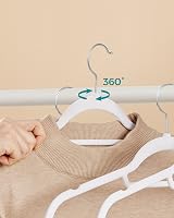 SONGMICS Velvet Hangers Set of 50, Non-Slip, 360 Swivel Hooks, 0.6 cm Thick view 6