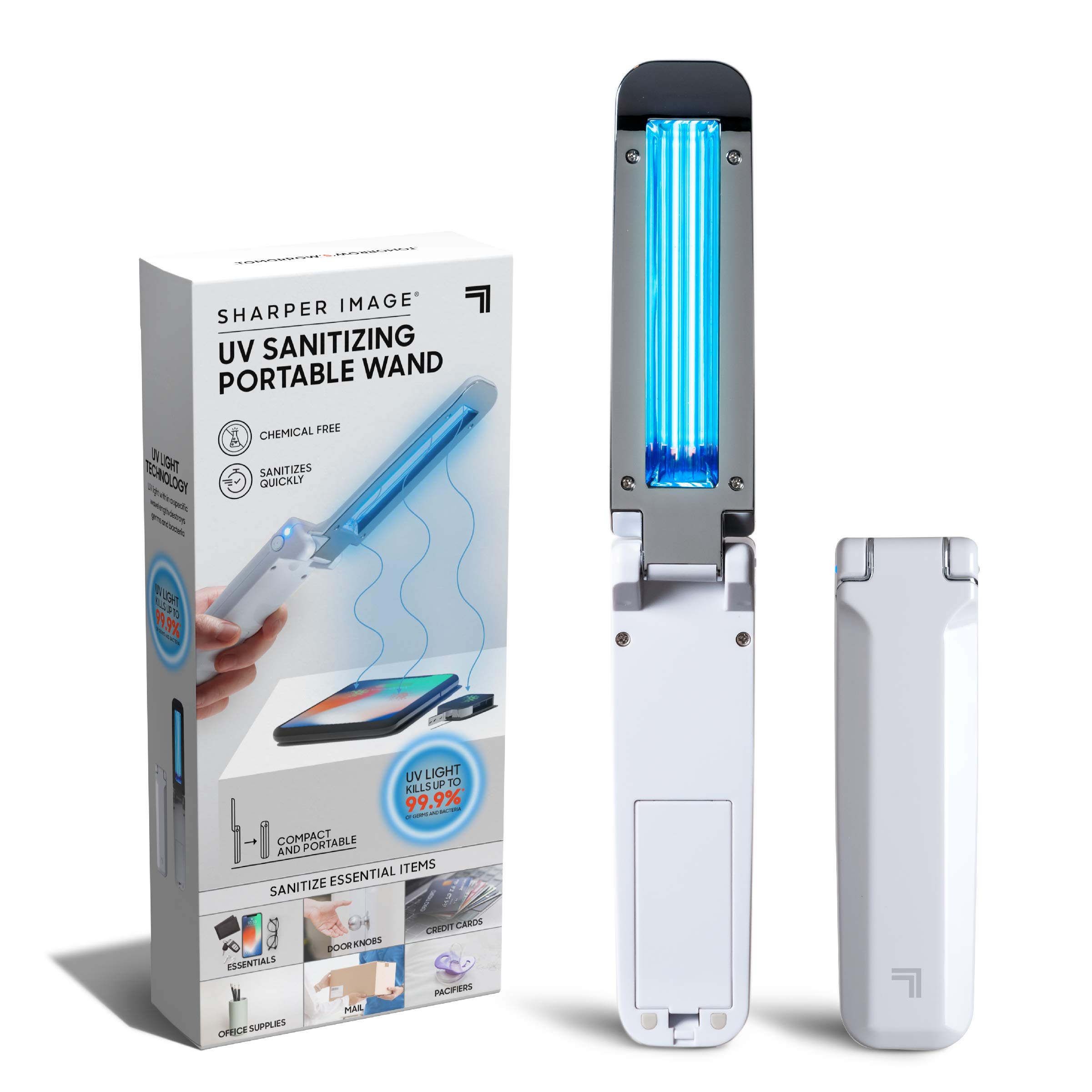 SHARPER IMAGE TrueUV Light Sanitizer, Portable and Foldable Ultraviolet