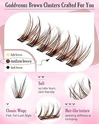 Brown Lash Clusters Natural For Soft Glam 300Pcs
