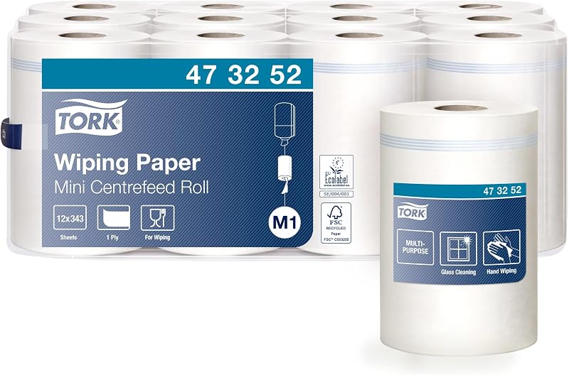 Tork 473252 Wiping Paper Advanced 12 Rolls 120 m M1 Mini Centrefeed System