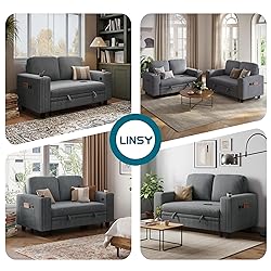 LINSY HOME Loveseat Sofa with Storage - Comfy Plush
