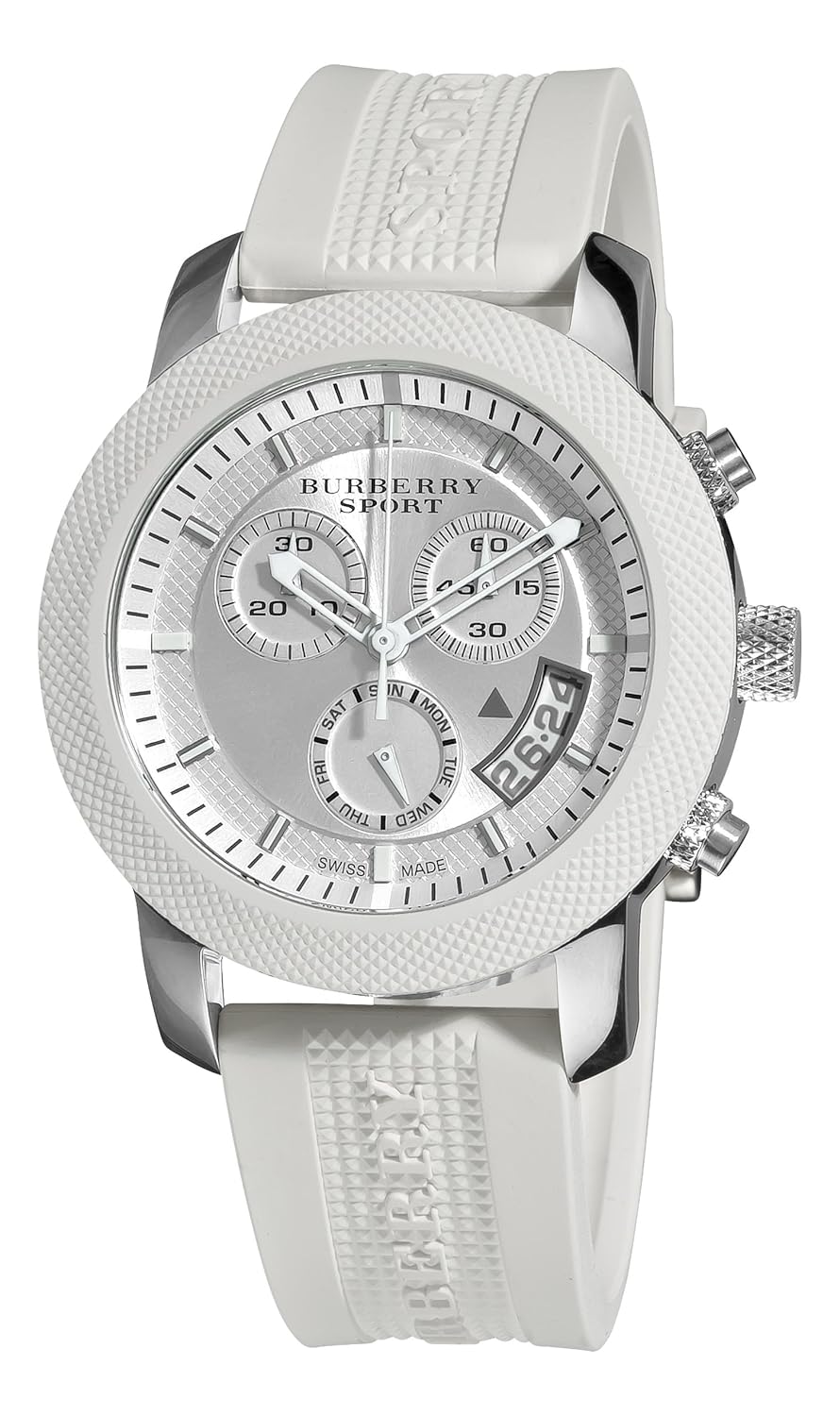 Amazon.com: Burberry Men's BU7760 Sport Chronograph Silver Chronograph Dial  Watch: Burberry: Watches