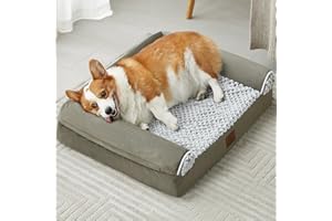WNPETHOME Dog Beds for Large Dogs, Orthopedic Sofa Dog Bed Mat Pillow with Removable Waterproof Cover, Egg-Foam Dog Crate Bed for Medium Large Dogs