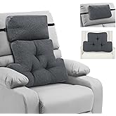 ROYALAY 2 Pcs Neck Pillow Lumbar Support for Recliner, Back Pillow for Chair with Adjustable Headrest Pillow, Back Rest Pillow for Office Chairs, Recliners,Sofa, Couch