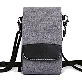 KIWIFOTOS Dual-Layer Travel Phone Pouch Bag with Shoulder Strap Crossbody Small 6.1" Cell Phone Holster for iPhone Memory Card Power Bank Charger Passport ID Credit Cards