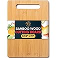Bamboo Cutting Board, Wooden Kitchen Chopping Board for Food Prep, Chopping, Carving Meat, Fruits Vegetables, 12.5" x 9"