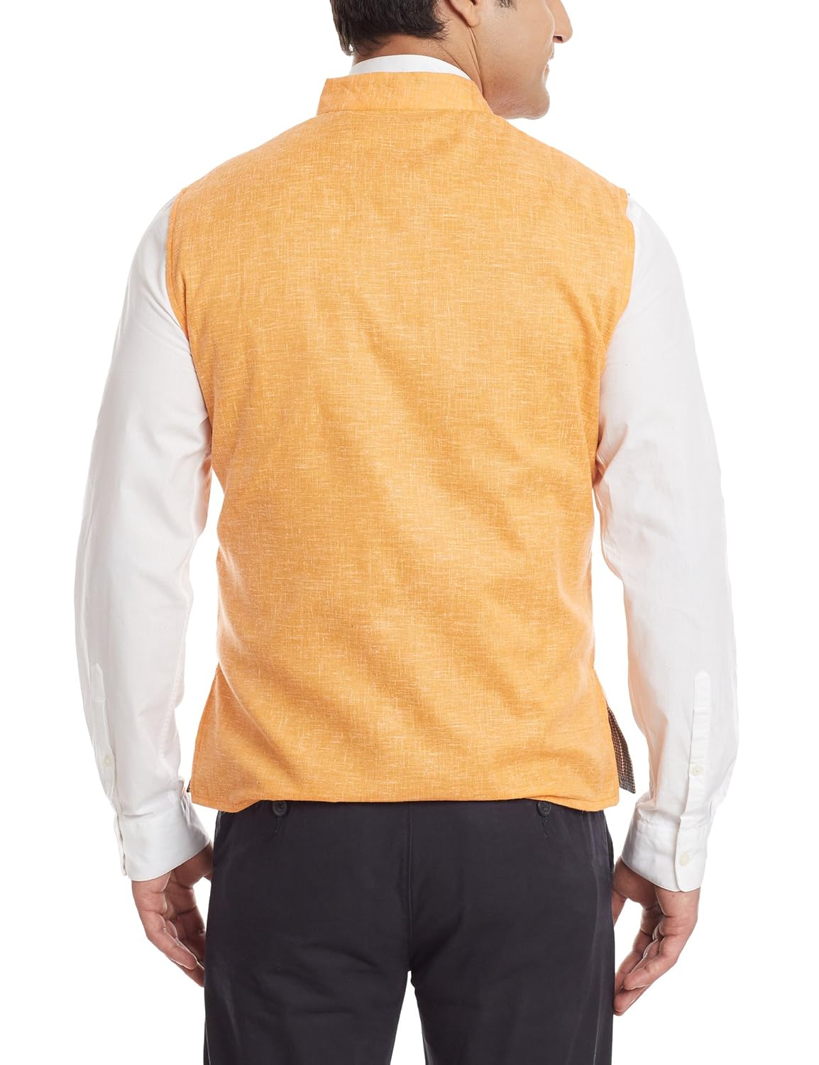 sobre estilo men's banded collar linen jacket