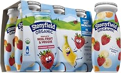 Stonyfield Organic Lowfat Yogurt Smoothies, Strawberry Banana, 3.1 oz., 6 Ct