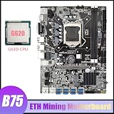 Lodokdre B75 BTC Mining Motherboard G620 CPU 8x PCIe USB3.0 DDR3 MSATA ETH Miner view 2
