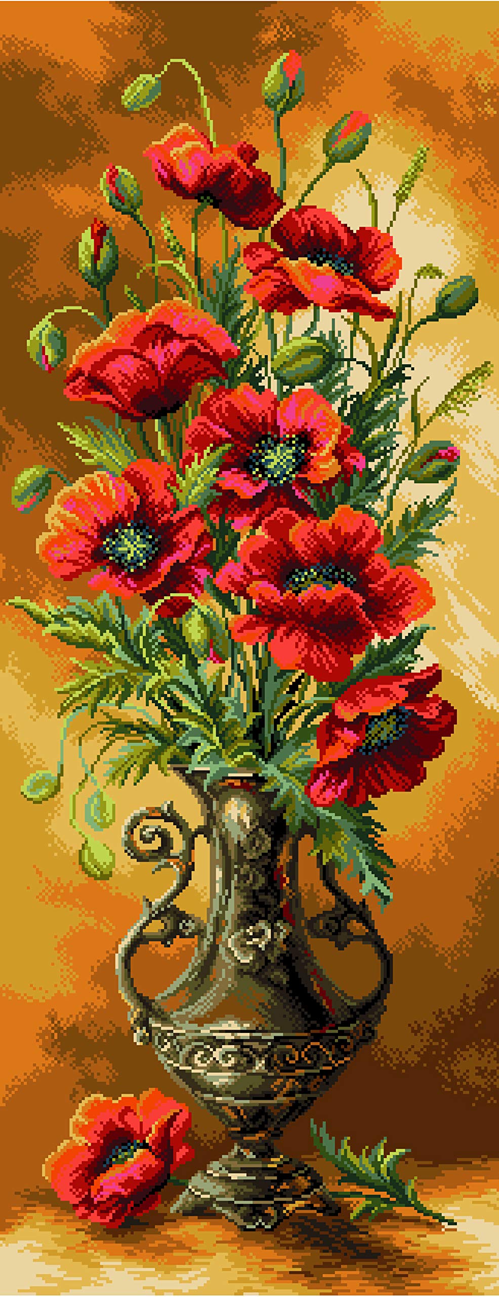 Collection D'Art Printed Aida for Cross Embroidery, Cotton, Multicoloured, 30 x 80cm