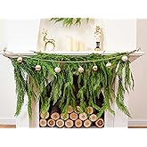 48" Hanging Cedar Garland for Front Door Real Touch Faux Greenery Christmas Garland for Mantle Stairs Table Indoor Outdoor Home Xmas Christmas Decor Decorations