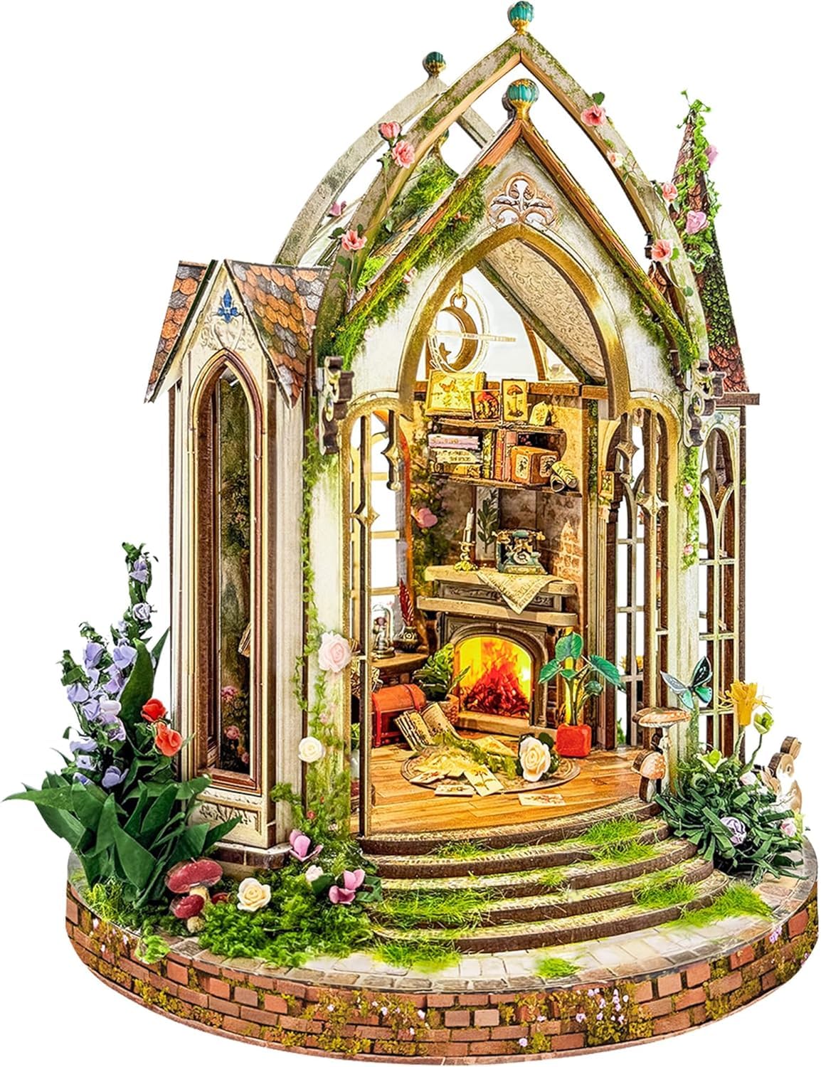 DIY Miniature House Kit, Book Nook Kit for Adults, Booknook Mini House Bookshelf Decor 3D Wooden Puzzle, Birthday Gift for Family, Friends - Dreamland Floral Studio