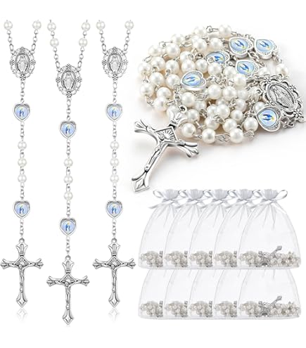 ROCEEI 50 Pcs 24 Pcs Catholic Rosary Necklace 4 mm Jamaica ROCEEI 50 Pcs 24 Pcs Catholic Rosary Necklace 4 mm Jamaica