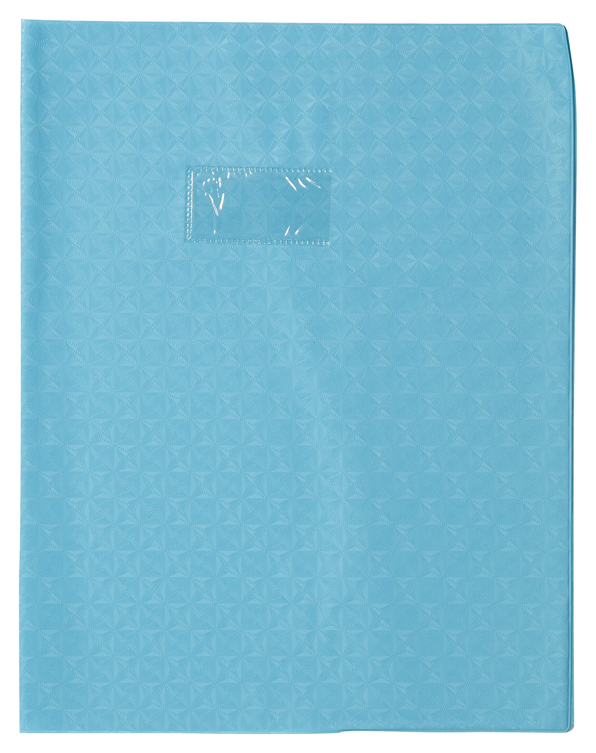 Calligrapher 72422C - A Light Blue Diamond Grain Notebook Protector - Size: 24x32 cm - 18/100th with Label Holder - Opaque PVC - Manufactured in France