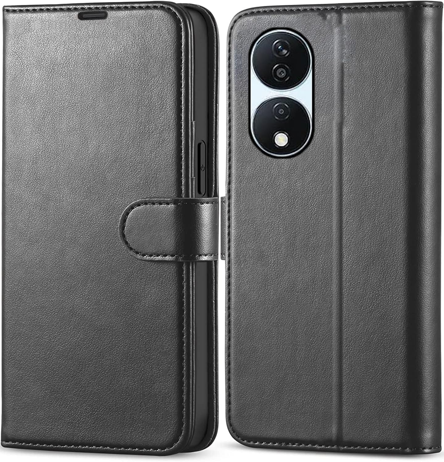 KP TECHNOLOGY Case for Honor 90 Smart/Honor X7b, Honor 90 Smart/Honor X7b Leather Book Flip Wallet Cover with Card Slots for Honor 90 Smart/Honor X7b (BLACK)