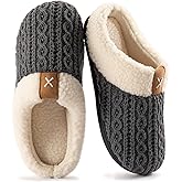 ULTRAIDEAS Women's Indoor Bedroom Slipper with Memory Foam, Gift for Women, Wool-Like House Shoe with Anti-Skid Rubber Sole for Ladies
