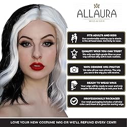 ALLAURA Black and White Cruel DeVil Diva Wig