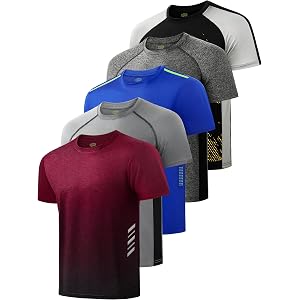 5 Pack Boys Shirts Athletic Dry Fit Boys Tshirts Performance Tops Summer | Short Sleeve Graphic Tees for 5-18Y, Kids Soccer &