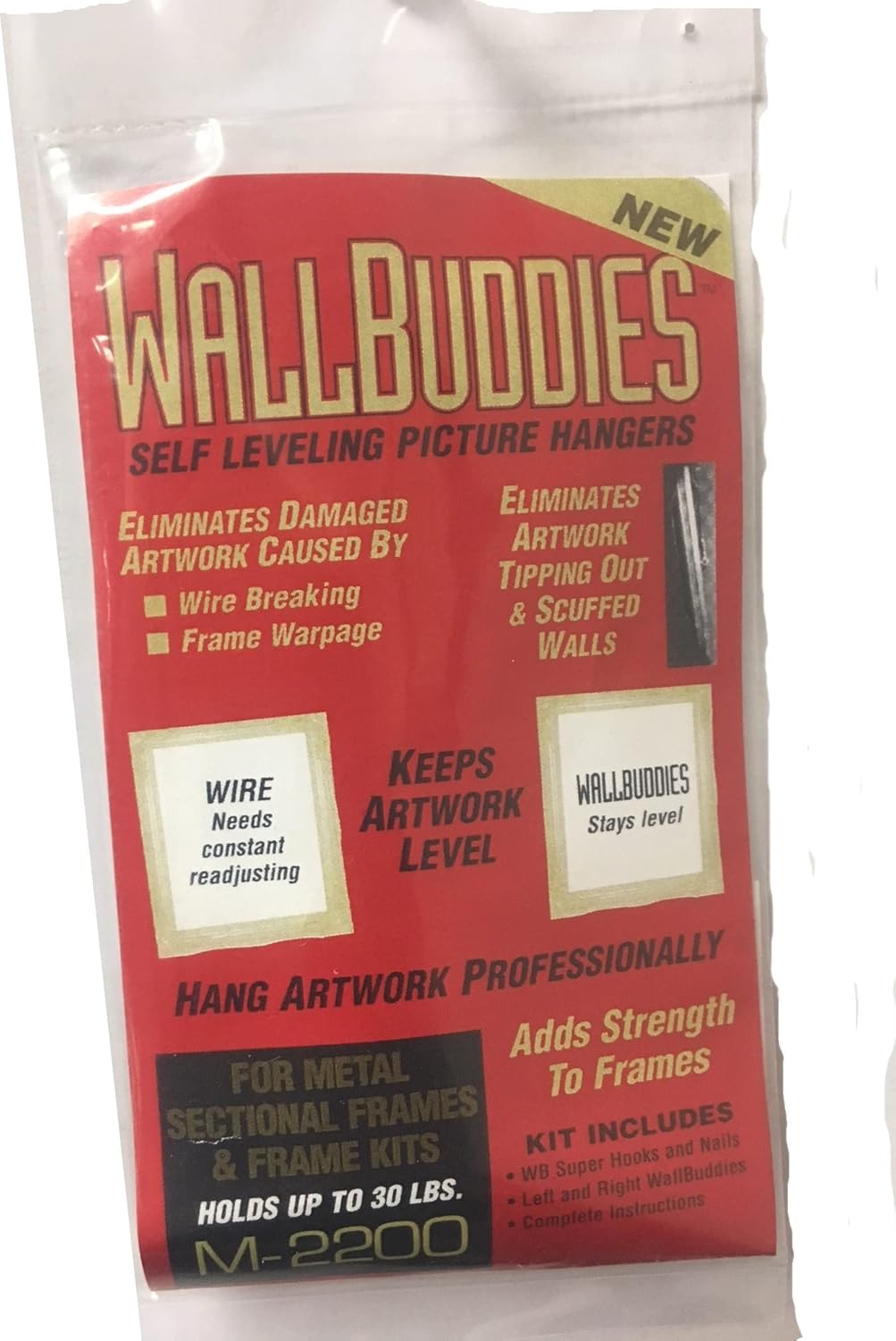 Wall Buddies Hanger for Metal Picture Frames Set of 3