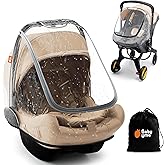 Baby Uma Car Seat Rain Cover - Waterproof & Breathable Carseat Covers Baby, 100% PEVA with Ventilation Panels, Protects from 