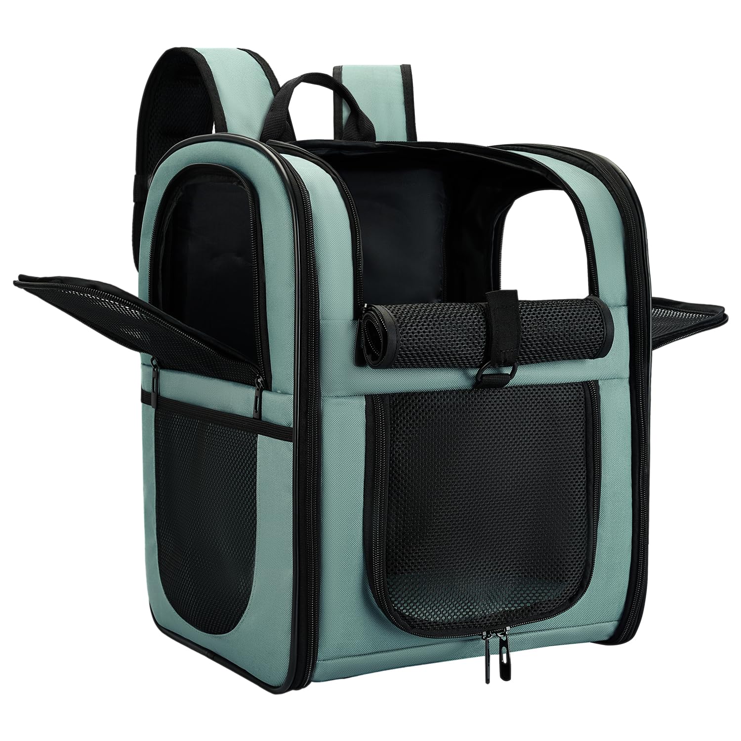Apollo Walker Dog & Cat Carrier Backpack for Medium/Small Pets - Ventilated Safe Design with Padded Back Support, Breathable Mesh Pet Backpack for Hiking, Travel, Outdoor (Blue)