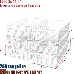 Simple Houseware Stackable Plastic Woven Basket