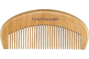 GranNaturals Wooden Comb for Detangling & Styling Wet or Dry Hair - Small Pocket Sized Fine Tooth Natural Wood for Curly, Thin, Thick, Wavy, or Straight Hair - Women's Birthing & Labor