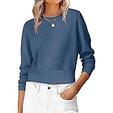 ANRABESS Women’s Long Sleeve Sweaters Cropped Crew Neck Business Casual Light Weight Sweater Tops Fall Fashion Clothes 2025