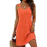 Fyxla Summer Dresses for Women Sundress Vacation Beach Cover Up Swimsuit Casual Loose Sleeveless Tank Dress Boho Sun Dresses