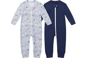 Owlivia Organic Cotton Baby Boy Girl Zip up Sleep N Play, Footless, Long Sleeve Pajamas