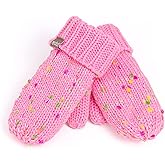 Girls Fun Speckled Knit Mittens for Kids All Ages 1-12 Years, Premium Quality, Fleece-lined, Thick, Cold Weather Essentials