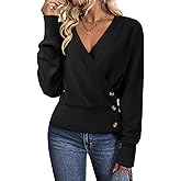 Timeson Womens Sweaters 2026 Long Sleeve V Neck Business Casual Pullover Knit Tops
