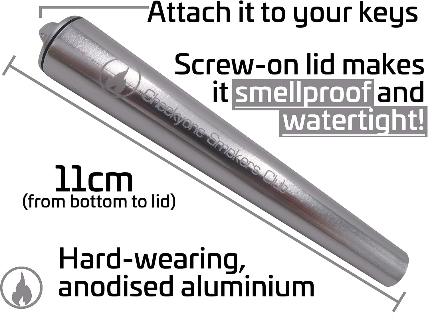 Cheeky One Smokers Club Metal King Size Joint Tube cig case (silver) - Image 3