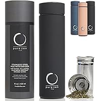 Pure Zen Tea Thermos with Infuser - Stainless Steel Insulated Tea Infuser Tumbler for Loose Leaf Tea, Iced Coffee and…