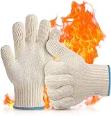 YHQZ 2 Pcs Oven Gloves Heat Resistant Non Slip Fingered Grill Mitts 500F view 1