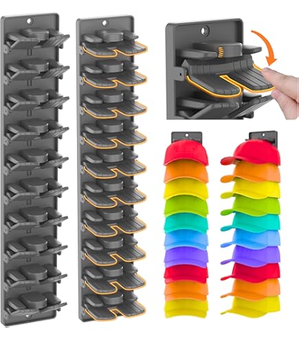 DomeDock Wall-Mount Hat Rack 15 Ball Cap Storage. Made and Shipped in USA. (White