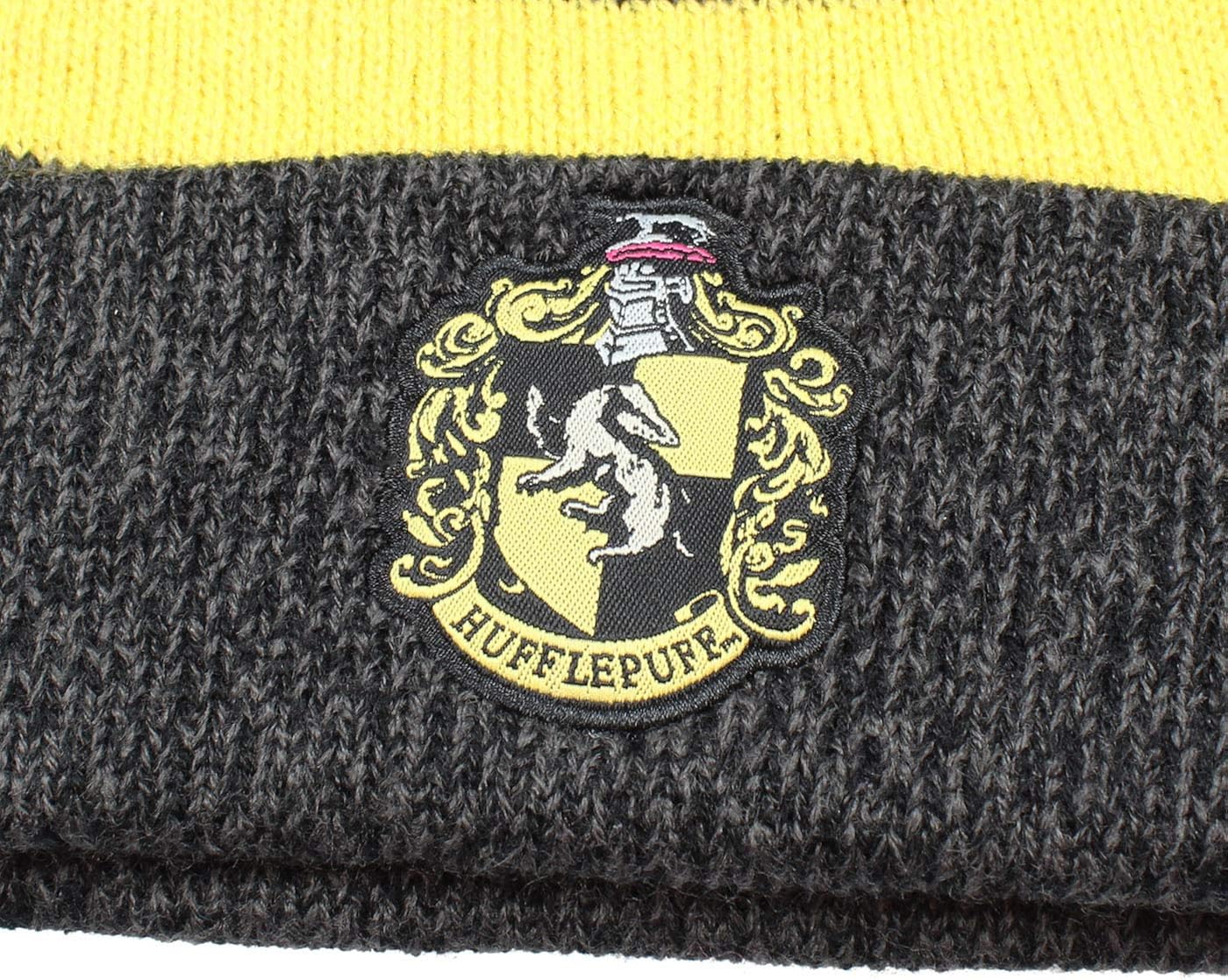 Harry Potter Hogwarts Houses Knit Hufflepuff Scarf & Pom Beanie Set (Hufflepuff): Clothing