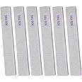100/180 Grit Nail File (6 Pack), Emery Board Files for Acrylic and Natural Nails, Double Sided Emory Boards Professional Filer Reusable Washable Manicure Square Gray