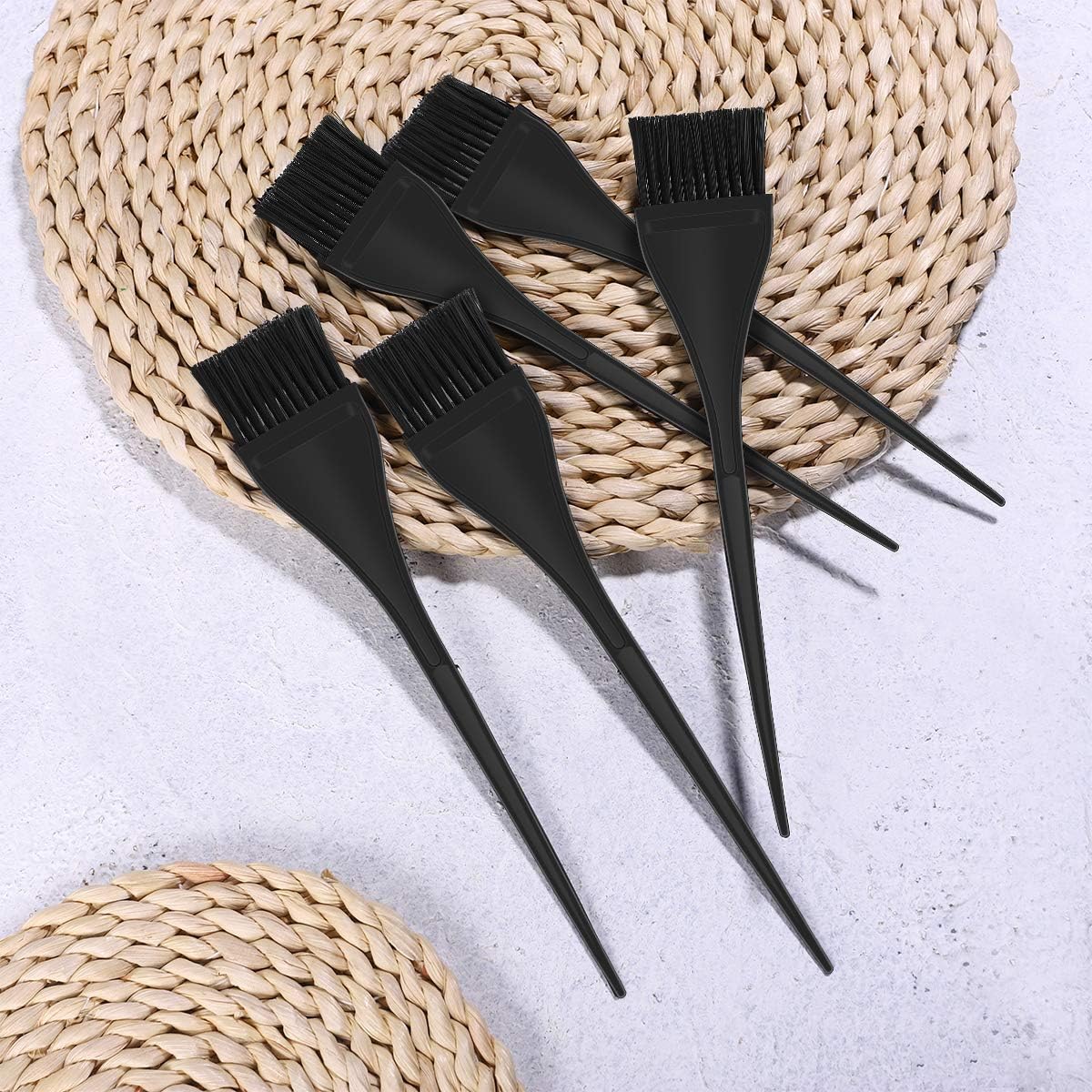 Pixnor 5 Pack Hair Dye Brushes,Handle Hair Coloring Dyeing Brush Highlight Brush Color Tint Applicator for Salon Home Use,Black: Health & Personal Care