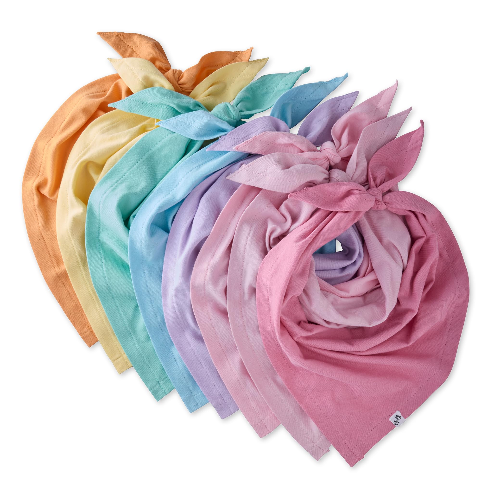 Pet Passion Bandit – The PET Bandana, 8 Pack 100% Organic Cotton Pet Bandanas Clothes for Small, Medium, Large Dogs​​, Rainbow Pink, Medium/X-Large