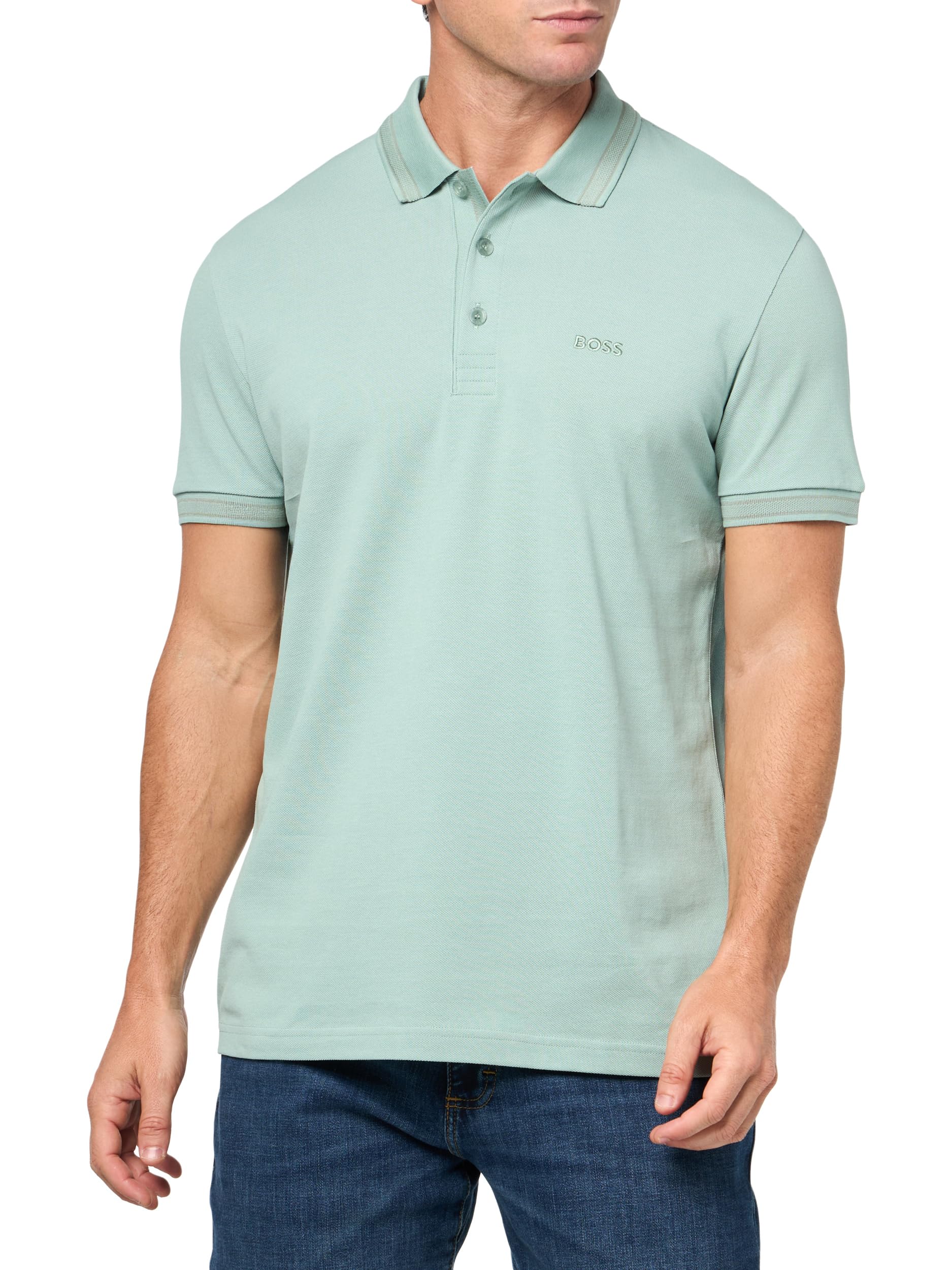 BOSS, Paddy Short Sleeve Polo Shirt, Iceberg Green, XXL Image