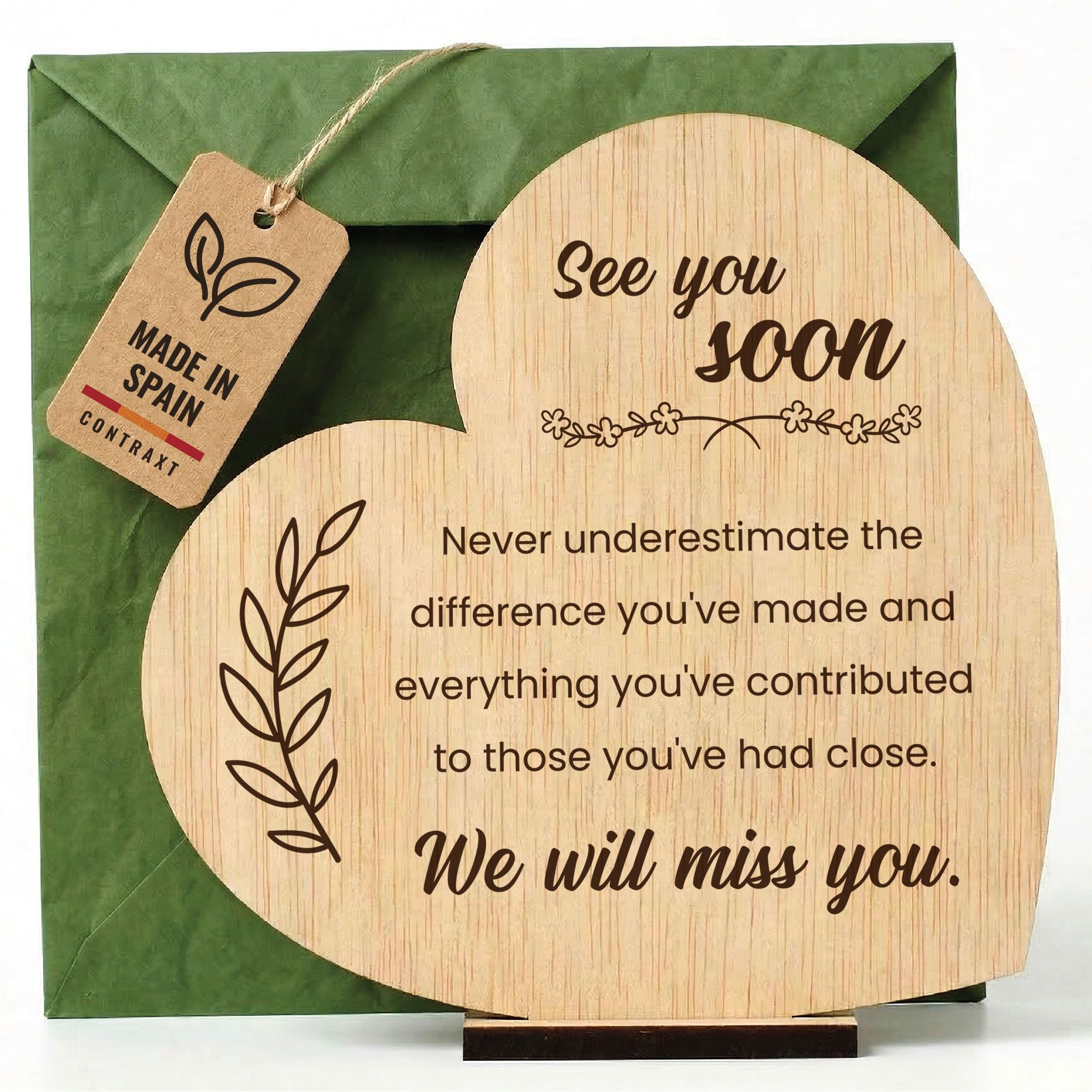 CONTRAXT Wooden Farewell Card. Original Farewell Gift for Coworkers, Teachers, Bosses, End of School Year, Graduations, Friends Leaving
